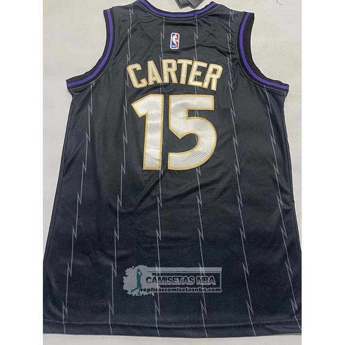 Camiseta Toronto Raptors Vince Carter NO 15 Ciudad 2024-25 Negro
